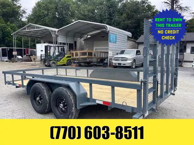 7x16 Utility Trailer W/ 2 Brake Axles 2-5200LB Axles LED Lights & Gate Assist Shocks 2025 GPS 1754400571