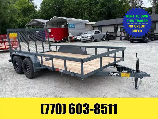 7x14 Utility Trailer W/Brakes 4 Foot Gate LED Lights and Gate Assist Shocks 2025 GPS