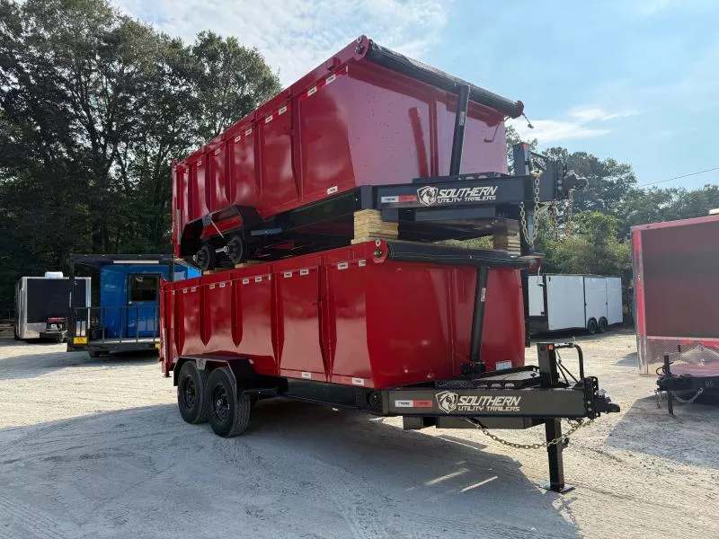 7x16 Dump Trailer Telescopic Lift 4 Foot Sides 14,000 GVWR Tarp & Ramps 2025 Southern Utility