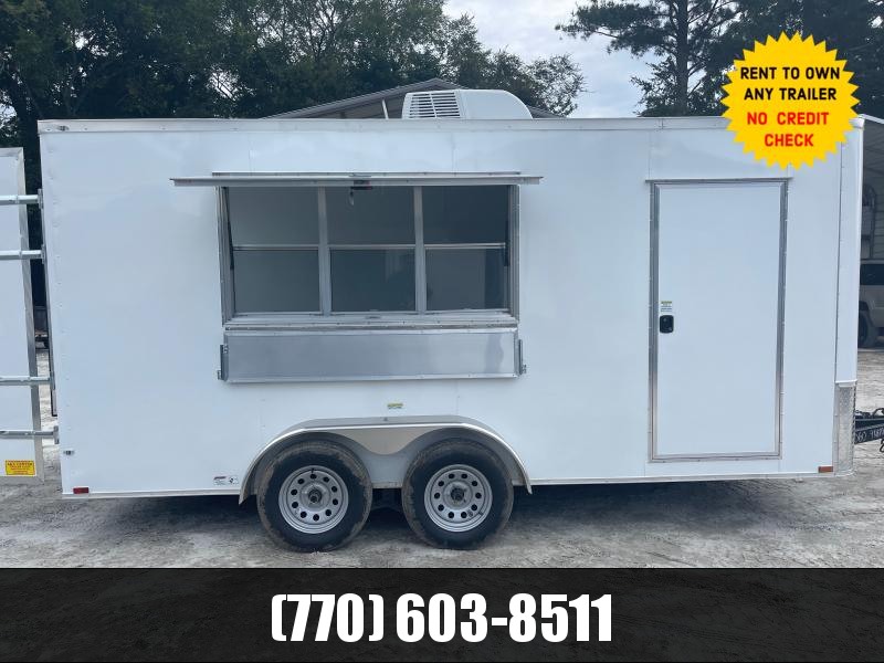 7X16 CONCESSION 6'9" INTERIOR HEIGHT W/ A/C ELECTRICAL PKG FINISHED WALLS & CEILING 2022 QUALITY CARGO 7X16 CONCESSION 6'9" INTERIOR HEIGHT W/ A/C ELECTRICAL PKG FINISHED WALLS & CEILING 2022 QUALITY CARGO