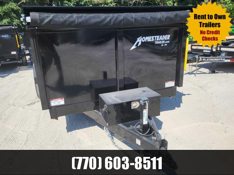 7x14 Dump Trailer 44" Sides 2-7000 LB Axles W/Tarp and Ramps 2023 Homesteader 7x14 Dump Trailer 44" Sides 2-7000 LB Axles W/Tarp and Ramps 2023 Homesteader