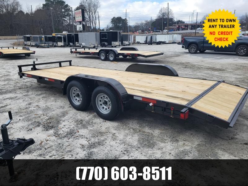 7x20 Car Hauler W/ 2 Foot Dovetail Removable Fenders Spare Tire Mount