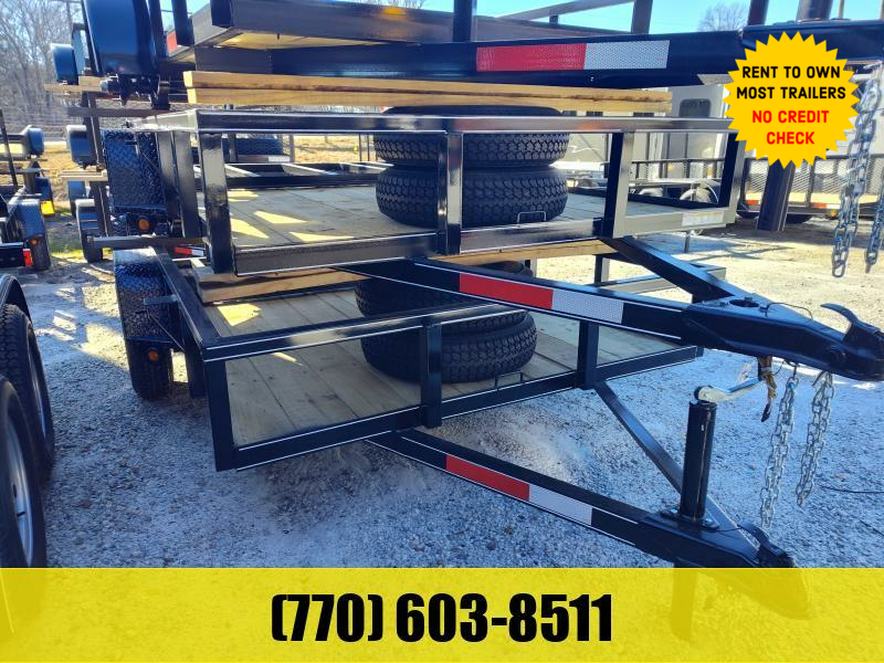 6X10 Utility Trailer W/ 4 Foot Removable Gate Spare Tire Mount & DRings 2024 Lonewolf Quality
