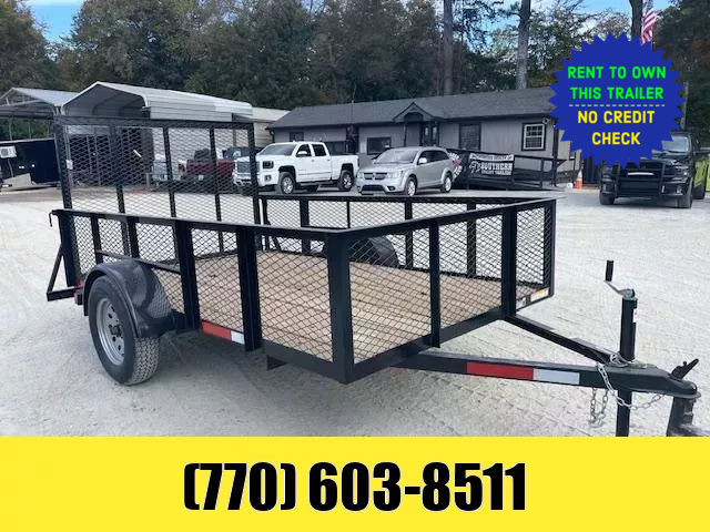 5x10 Utility Trailer W/ 2' Foot Mesh Sides 4' Foot Removable Gate 2024 Lonewolf 