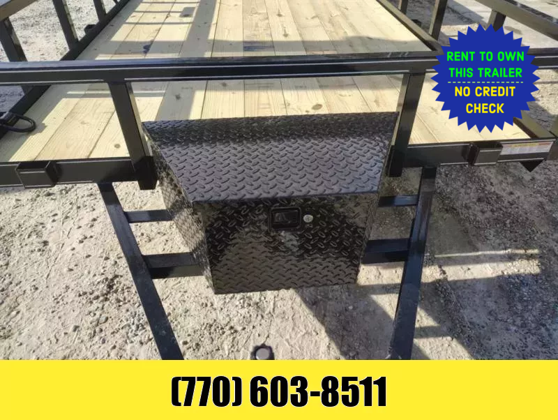 7X24 Utility Trailer "Dual SxS Hauler" 2-5200 Axles, D Rings, Spring Assisted Gate, Spare Tire Mount, Locking Toolbox 2025 Lonewolf
