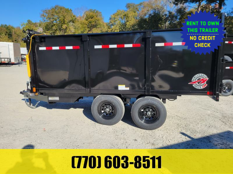 6x12 Dump Trailer W/ 25200 LB Axles & Drop Down Curbside Wall & Tarp