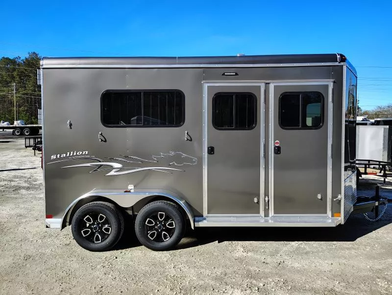 14' Straight Load 2 Horse Trailer Stallion Charcoal Gray by Homesteader 2025