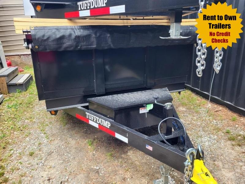 7x16 Dump Trailer 2' Sides 2-7000 LB Axles W/Tarp and Ramps 2022 Tuff Dump 7x16 Dump Trailer 2' Sides 2-7000 LB Axles W/Tarp and Ramps 2022 Tuff Dump