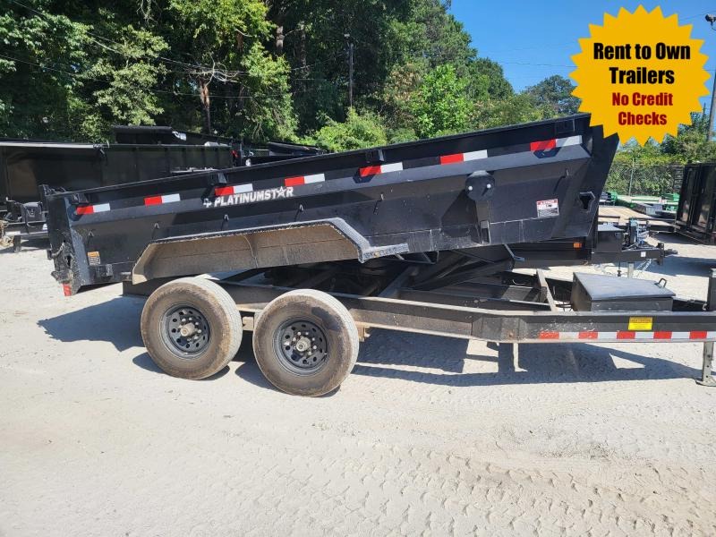 7x14 USED Dump Trailer 2' Sides 2-7000 LB Axles W/Scissor Lift Tarp and Ramps 2022 DP Platinum Star 7x14 USED Dump Trailer 2' Sides 2-7000 LB Axles W/Scissor Lift Tarp and Ramps 2022 DP Platinum Star
