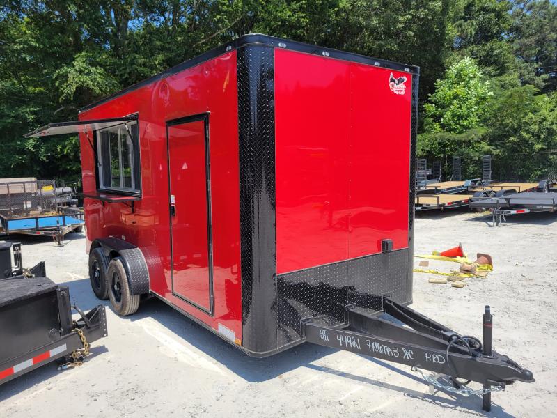 7x16 Food Trailer 7'3" Interior Height W/ Blackout PKG 7 Foot Hood Vent