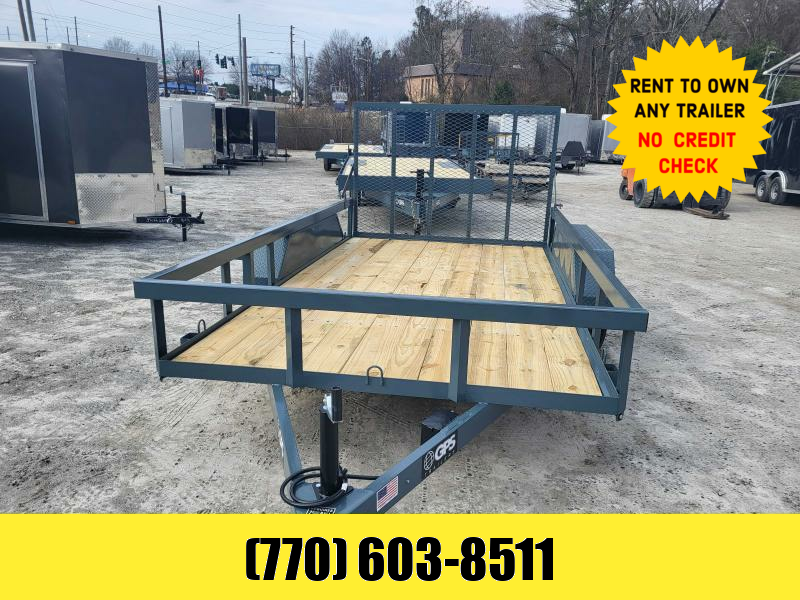 7X12 Utility TRAILER W/ Brakes 4 Foot Gate LED Lights & Gate Assist Shocks 2024 GPS 7x12