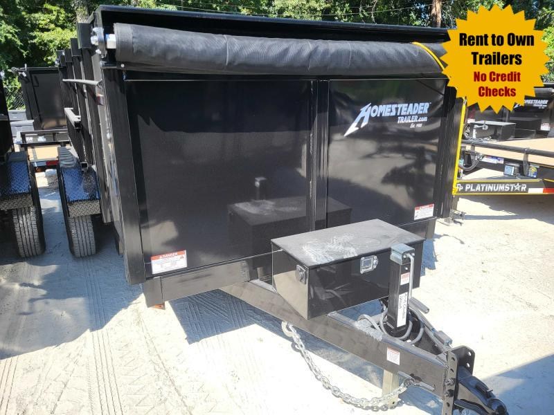 7x14 Dump Trailer 44" Sides 2-7000 LB Axles W/Tarp and Ramps 2022 Homesteader 7x14 Dump Trailer 44" Sides 2-7000 LB Axles W/Tarp and Ramps 2022 Homesteader