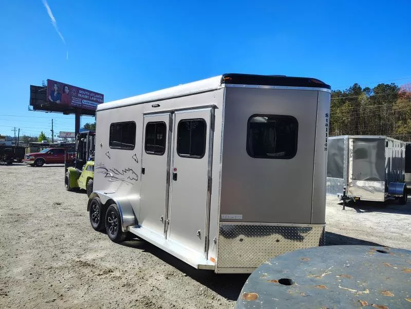 14' Straight Load 2 Horse Trailer Stallion Silver by Homesteader 2025
