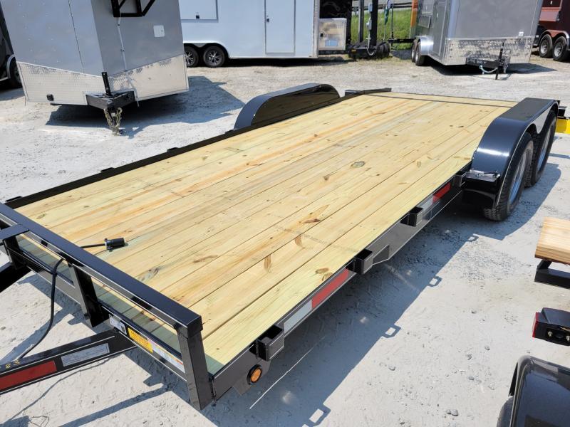 7x18 Car Hauler W/ 2 Foot Dovetail & 5 Foot Slide in Ramps 2023