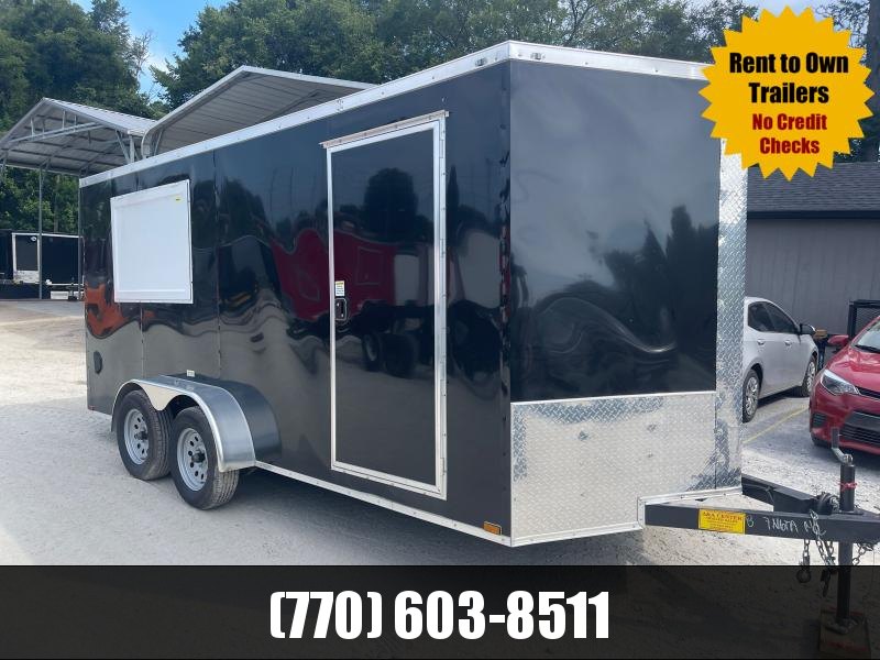 USED 7x16 Concession With Window 6'3" Interior Height W/ Side Door & Ramp 2022 Quality Cargo USED 7x16 Concession With Window 6'3" Interior Height W/ Side Door & Ramp 2022 Quality Cargo