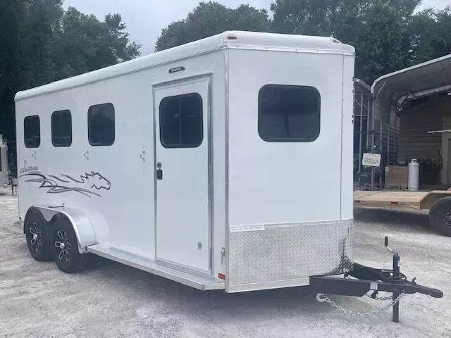 16' Slant Load 3 Horse Trailer Stallion White by Homesteader 2025