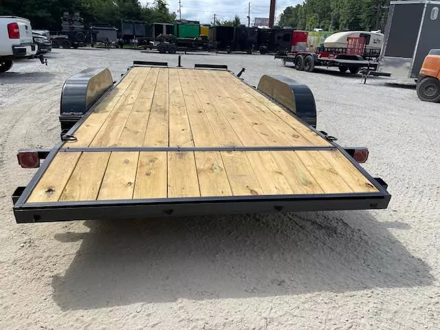 7X20 Wood Floor Car Hauler W/ 1 Axle Brake 5' Foot Slide in Ramps 2025