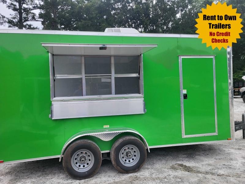 7x16 Concession 7'3" Interior Height W/Electrical Pkg Finished Walls and Ceiling 2022 Quality Cargo 7x16 Concession 7'3" Interior Height W/Electrical Pkg Finished Walls and Ceiling 2022 Quality Cargo