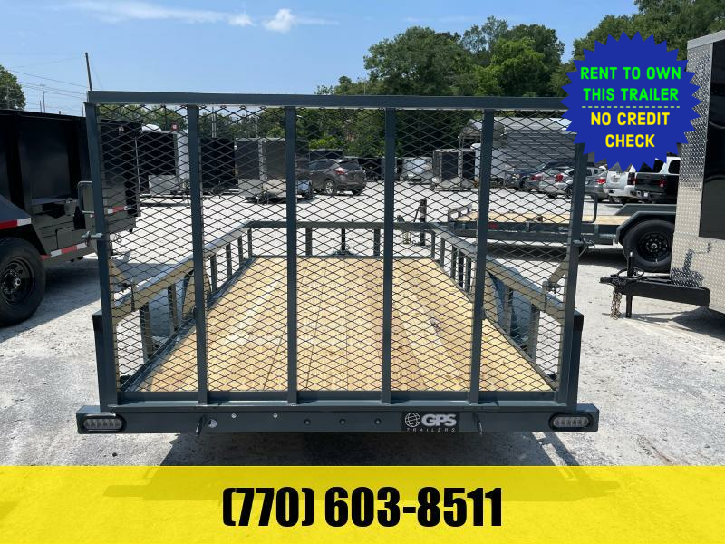 6.5x12 Utility W/ 4 Foot Gate LED Lights & Gate Assist Shocks 2023 GPS Quality Built Trailers