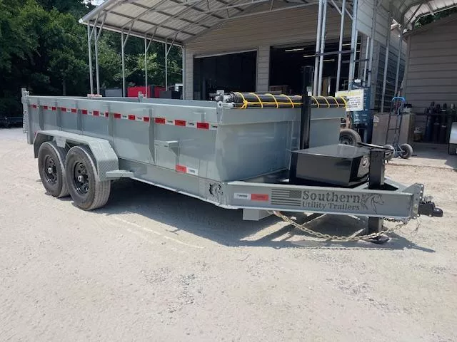 7x14 Dump Trailer Telescopic Lift 2 Foot Sides 14,000 GVWR Tarp & Ramps 2025 Southern Utility