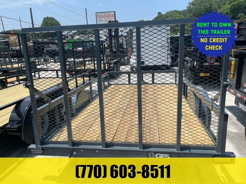 6.5x12 Utility W/ 4 Foot Gate LED Lights & Gate Assist Shocks 2023 GPS Quality Built Trailers