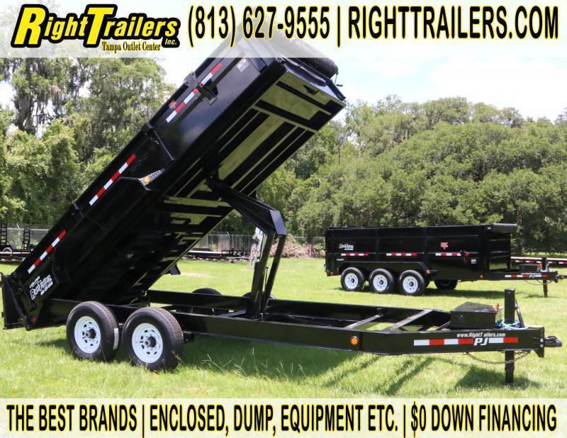 7x16 PJ Dump Trailer I w/ Tarp and Slide in Ramp 7x16 PJ Dump Trailer I w/ Tarp and Slide in Ramp
