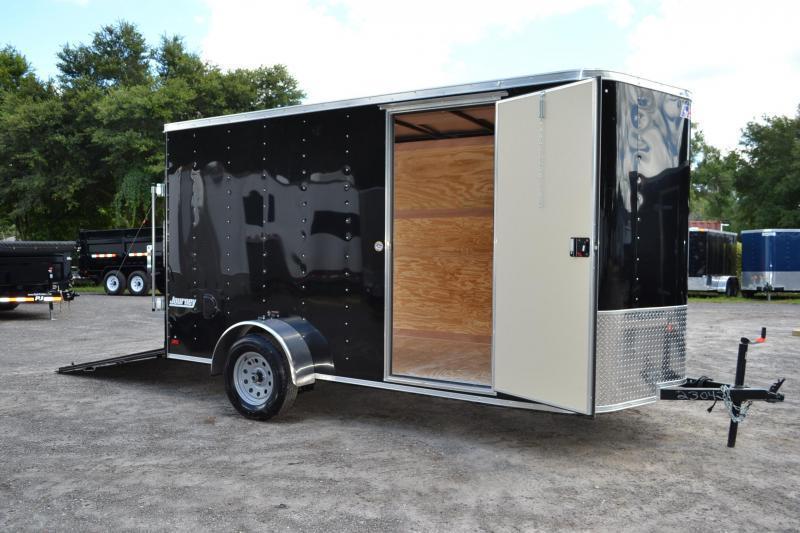6x12 Pace American Enclosed Trailer [Black] Right Trailers New