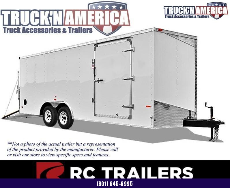RC Trailer Cargo White 7x16 Tandem Axle Rear Door RC Trailer Cargo White 7x16 Tandem Axle Rear Door