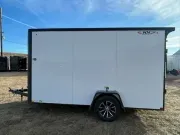 2026 H&H 7x12 Flat Top V Nose Steel White Blackout Cargo Trailer