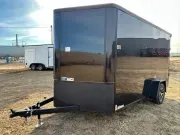 2026 H&H 7x12 Flat Top V Nose Steel Black Blackout Cargo Trailer