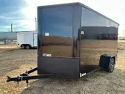 2026 H&H 7x12 Flat Top V Nose Steel Black Blackout Cargo Trailer