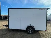 2026 H&H 7x12 Flat Top V Nose Steel White Blackout Cargo Trailer