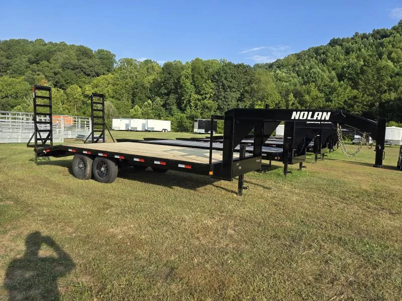 2025 Nolan Manufacturing 8.5x20 Gooseneck 14K Equipment Trailer with Fold-Up Ramps
