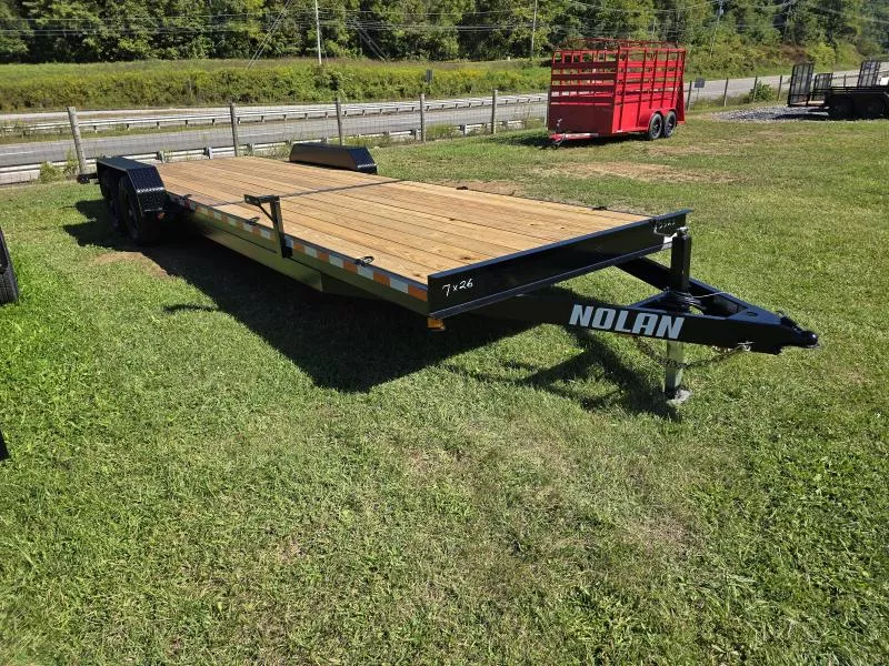2025 Nolan Manufacturing 7X26 10K Car Hauler Trailer with Slide-Out Ramps