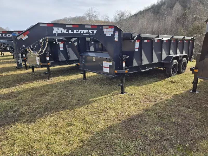 2026 Hillcrest Trailers 83"x16' Gooseneck 17.6K Dump Trailer with 40" High Sides and Tarp