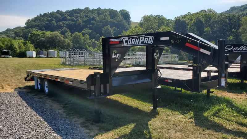 2025 CornPro 18'+5' Flatbed 14K Gooseneck Trailer with Monster Ramps