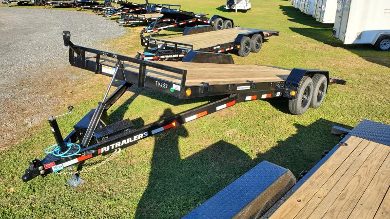 PJ Trailers 7x22 Hydraulic 10K Quick Tilt (TH) Equipment Trailer (Full Tilt Deck)