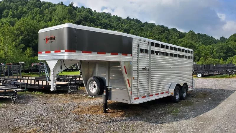 2024 Frontier 7' x 20' 14K Aluminum Livestock Gooseneck Stock Trailer