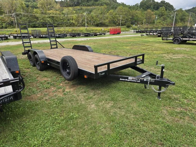 2021 Carry-On 7X20 Equipment Trailer 7K with Spare Tire and Fold-Up Ramps
