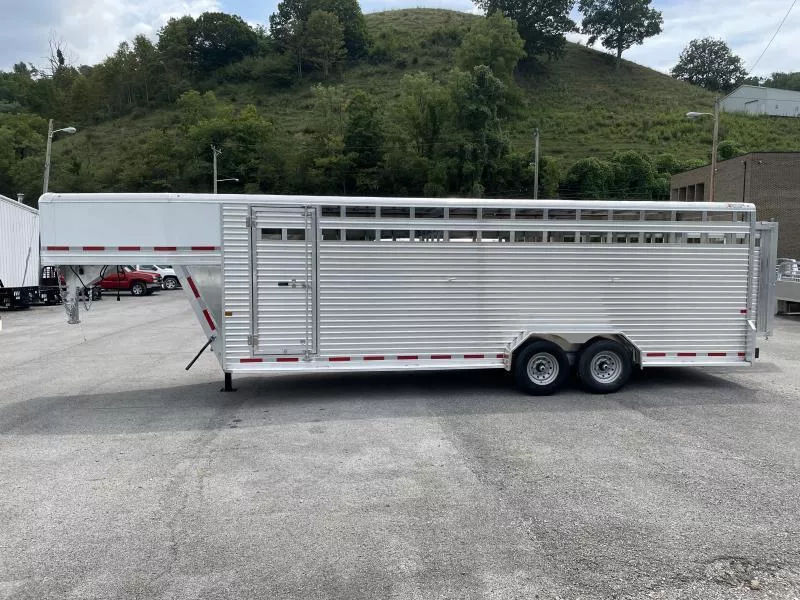 2024 Frontier 24' x 7' Livestock Aluminum Gooseneck Stock Combo Trailer