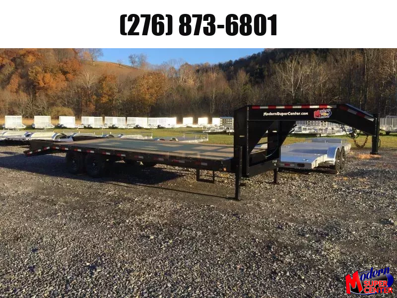 Carry-On 8.5X25 Gooseneck 14K Equipment Trailer with Fold-Up Ramps