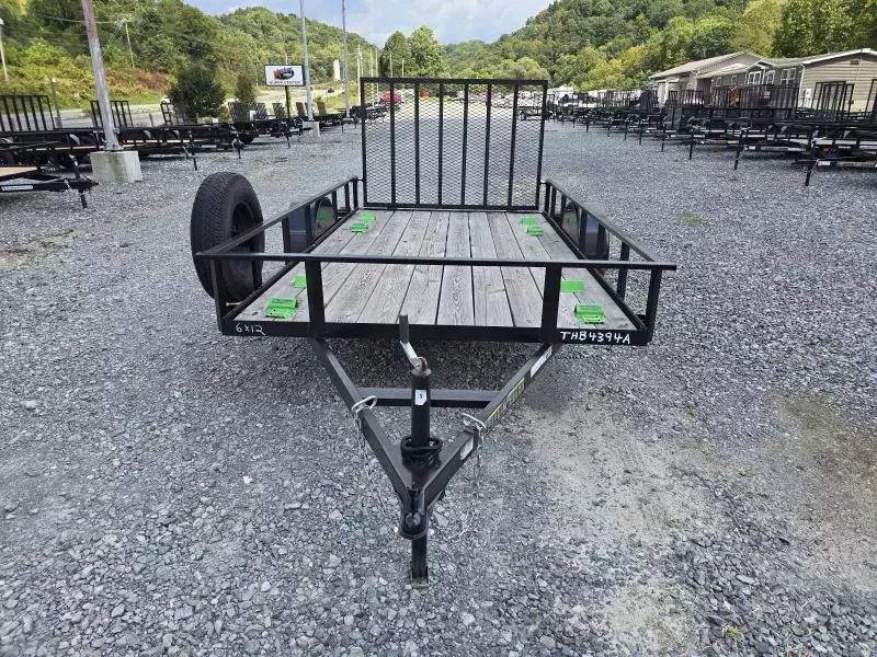 2024 Carry-On 6X12 Tube Top Utility Trailer with Wheel Chocks and Spare Tire