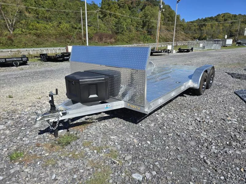 2023 Other 7x18 All-Aluminum Car Hauler Trailer with Shield Guard and Solid Toolbox