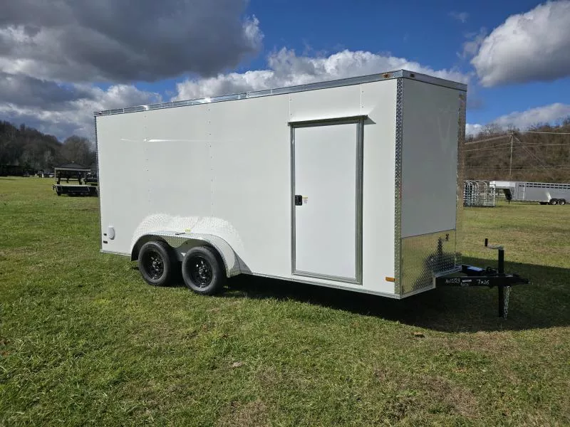 2026 All World Trailers 7x16 Cargo / Enclosed Trailer with 7' Interior Height, Rear Ramp Door