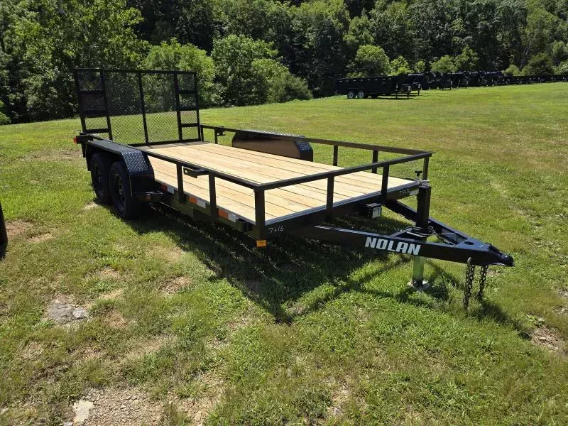 2025 Nolan Manufacturing 7X16 7K E Landscape Trailer with Heavy-Duty Ramp