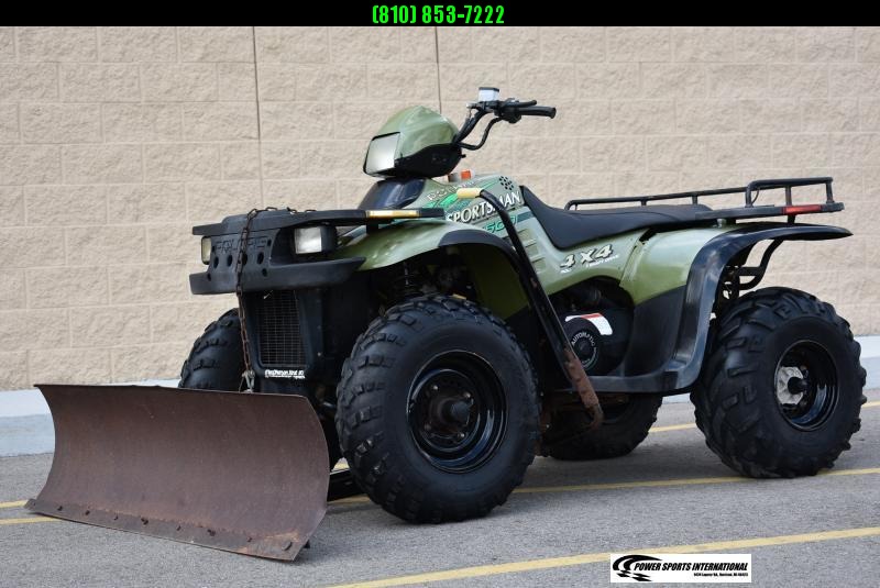 1996 POLARIS SPORTSMAN 500 GREEN 4X4 ATV w/ Snowplow #9353 1996 POLARIS SPORTSMAN 500 GREEN 4X4 ATV w/ Snowplow #9353