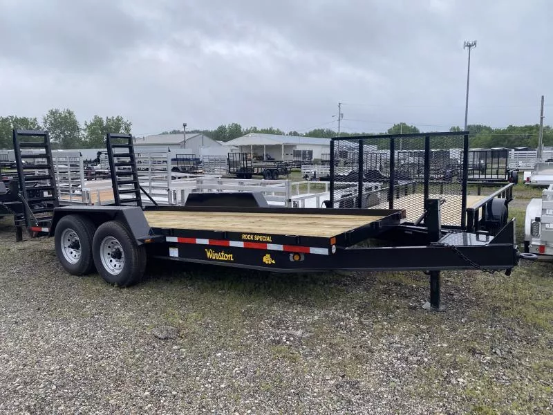 2026 Winston 7 TON 7 X 16 FT SKID STEER TRAILER SPRING ASSIST RAMPS