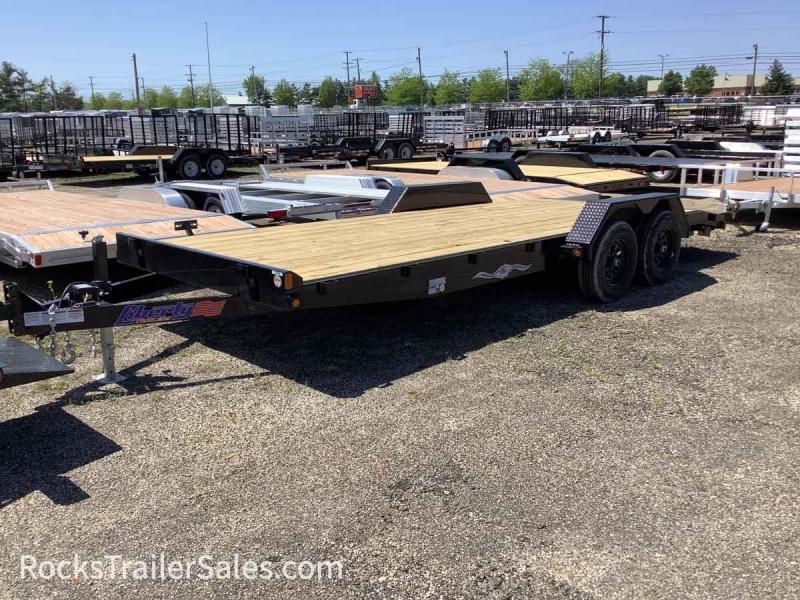 2022 Liberty OPEN WOOD DECK 7 X 18 FT CAR HAULER 7K ctbuhk