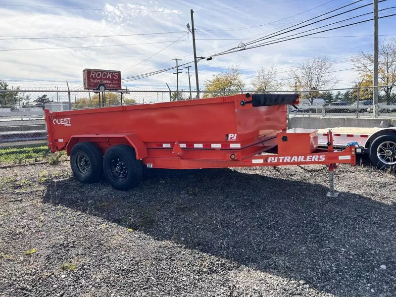 2026 PJ Trailers 7 X 14 FT DUMP TRAILER 14K GVWR SPREAD GATE TARP KIT