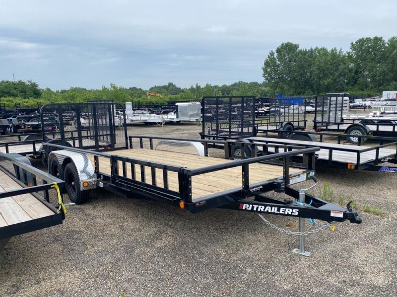 2023 PJ Trailers 7 X 18 FT UTILITY TRAILER WITH ATV SIDE RAMPS DOVE